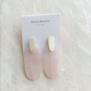 Alicia Bonnie • Cathy Gold Rose Quartz Earrings